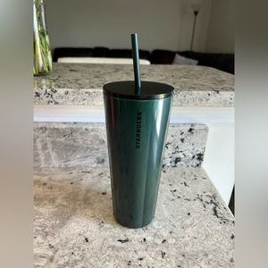 Dark Green Starbucks Venti Iced Coffee Cup